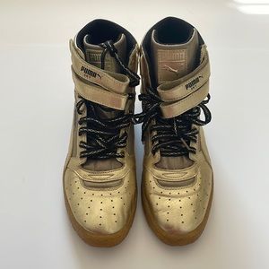 Mens Hightop Gold Pumas